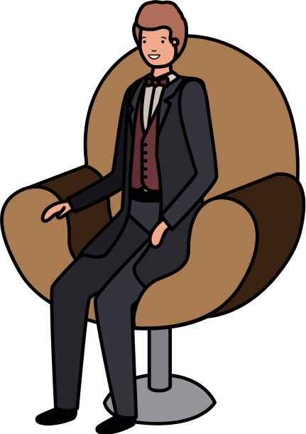 商人坐在椅子上的化身角色图片下载
