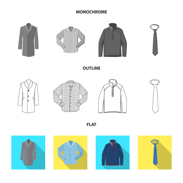 男人和服装标志设置图片下载