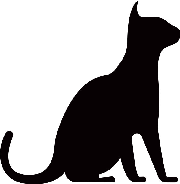 猫和狗的剪影标志图片下载