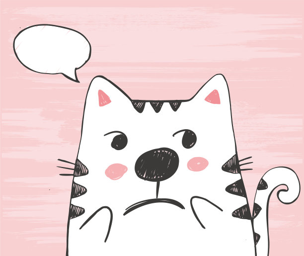 可爱的素描猫在云图片下载