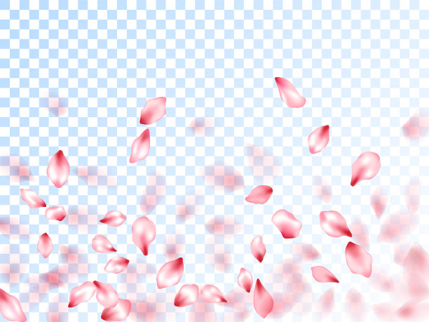 粉红色樱花花瓣飘落的图形图片下载