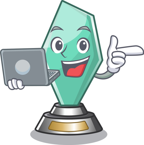 用手提电脑压克力奖杯做成卡通造型图片下载