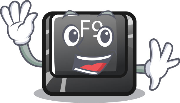 挥动f9按钮安装在卡通键盘上图片下载