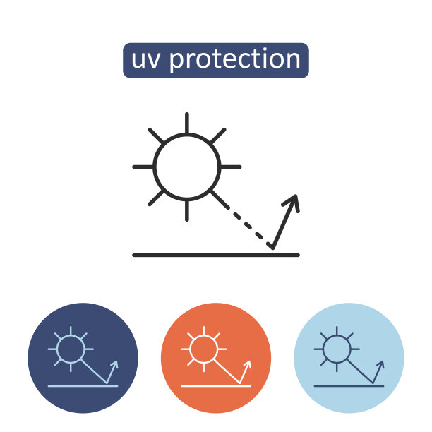紫外线保护材料轮廓图标设置图片下载