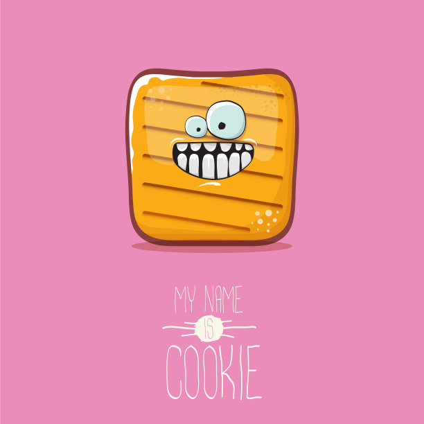 有趣的饼干人物孤立在粉红色图片下载