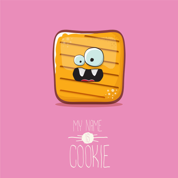 有趣的饼干人物孤立在粉红色图片下载