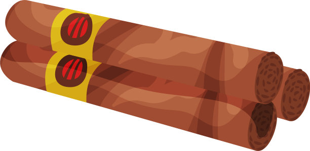 三支古巴雪茄，白色背景图片下载