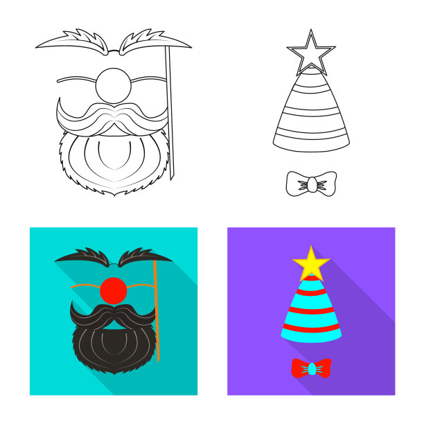 设计派对和生日图标集图片下载