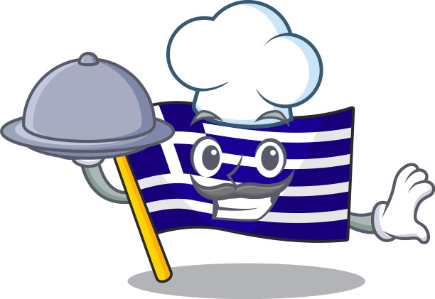 厨师用食物旗希腊字塑造图片下载