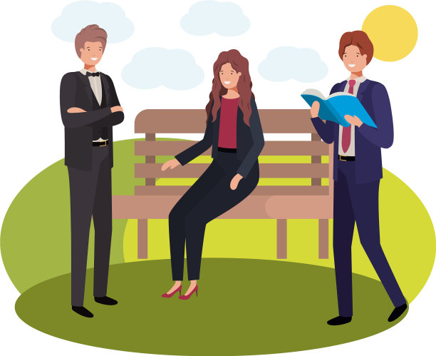 集团业务在公园座椅与景观图片下载