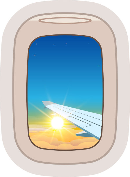一架飞机窗口飞行的飞机和图片下载