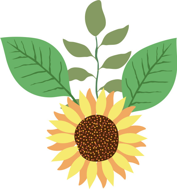 花和叶装饰图标图片下载