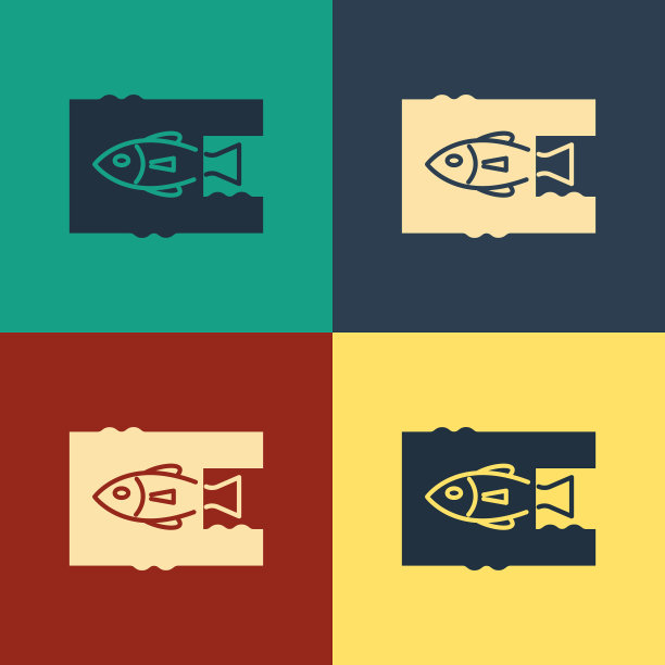 颜色停止海洋塑料污染图标孤立图片下载