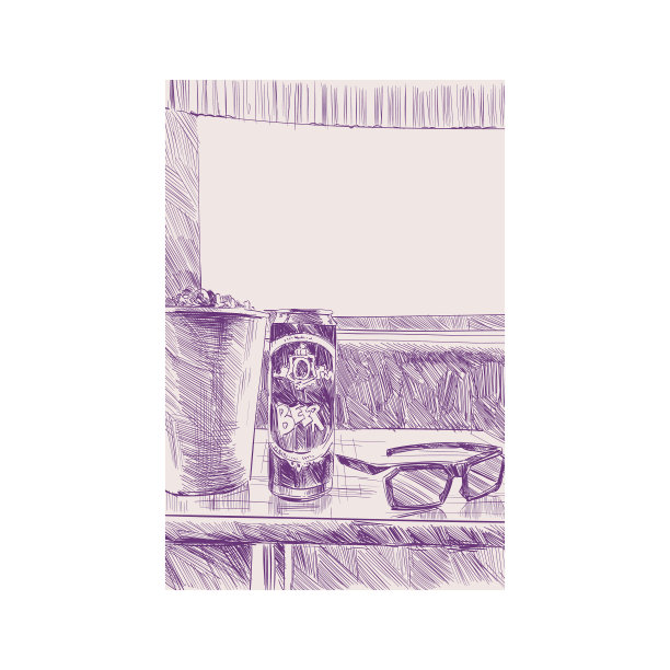 电影布景电影眼镜爆米花啤酒海报图片下载