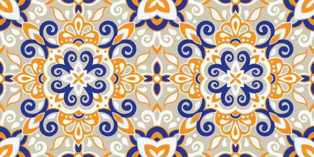 Azulejos瓷砖无缝图案图片下载