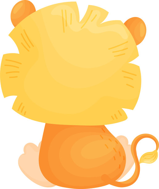 卡通狮子幼崽与华丽的鬃毛坐图片下载