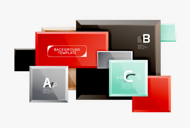 几何正方形设计抽象旗帜光泽图片下载