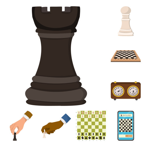 孤立对象象棋和游戏的符号集图片下载