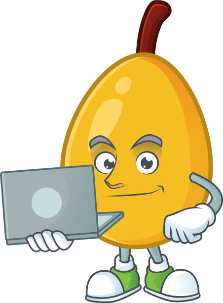 用笔记本电脑水果枇杷的新鲜吉祥物人物图片下载