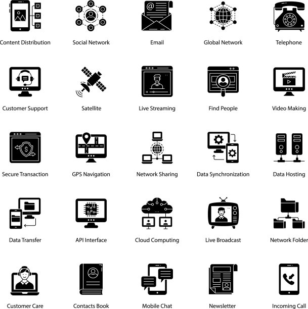 网络技术字形图标包图片下载