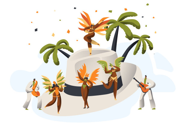 巴西桑巴狂欢节拉丁人物帽子图片下载