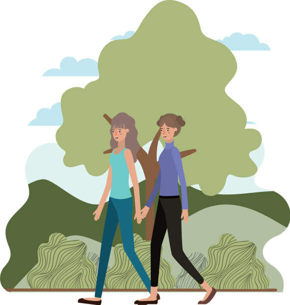 年轻女性在风景头像的角色图片下载