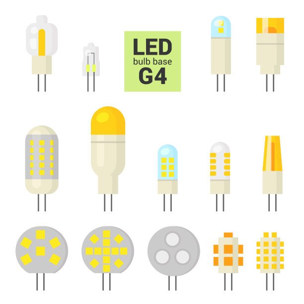 G4 LED灯泡彩色图标集图片下载
