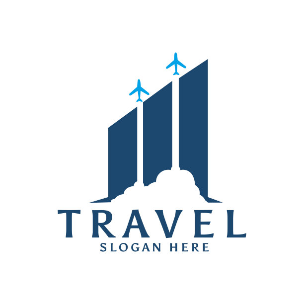 旅行数据图与平面标志模板图片下载