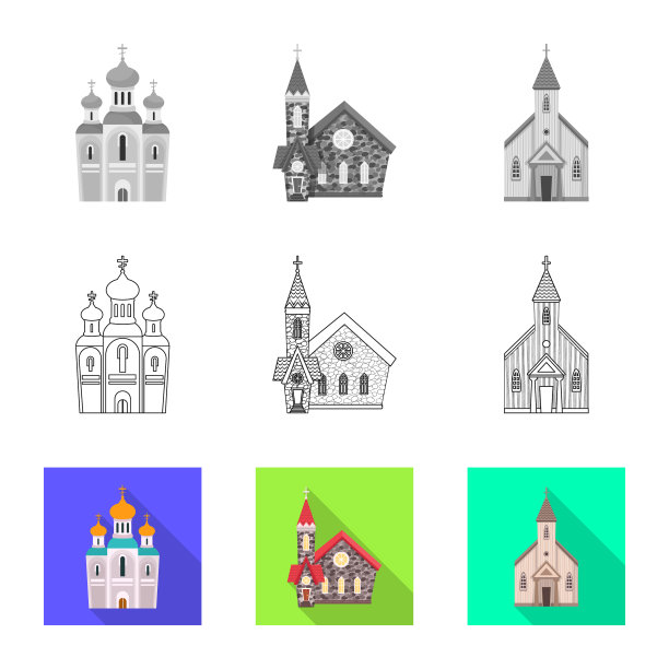 邪教和寺庙标志设置图片下载