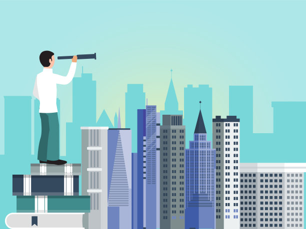 商人正在寻找摩天新城图片下载