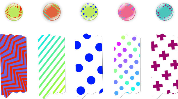 日本washi胶带和圆贴纸集图片下载