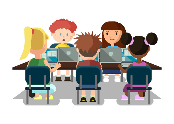 学生们在教室里用笔记本电脑学习图片下载