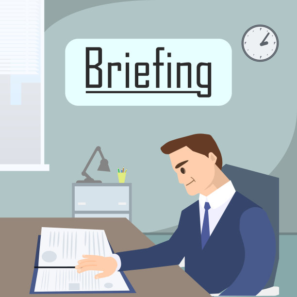 西装革履的商务简报员分析文件图片下载