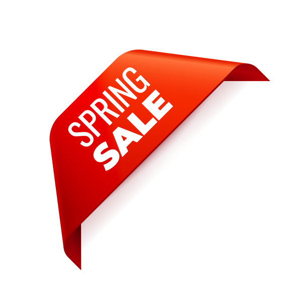 红色横幅角丝带春季大甩卖图片下载