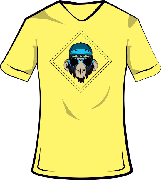 t恤上的猴子素描很酷图片下载