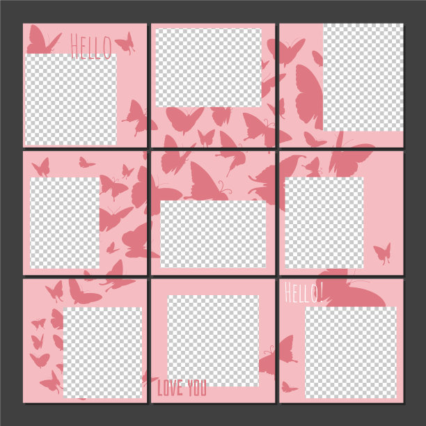 社交媒体发布拼图模板图片下载