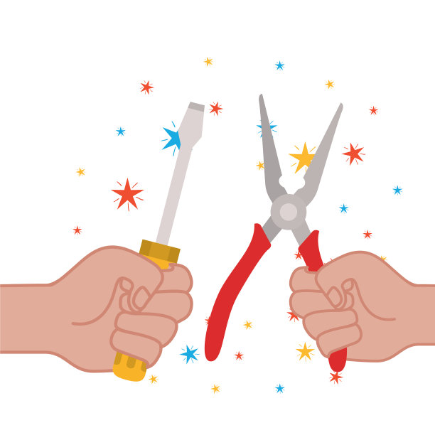 手持螺丝刀和钳子图标图片下载