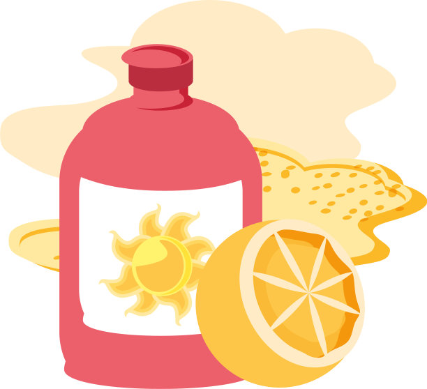 沙滩上的防晒瓶图片下载