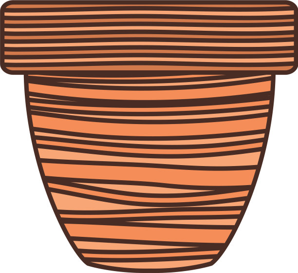 可爱的花盆孤立图标图片下载