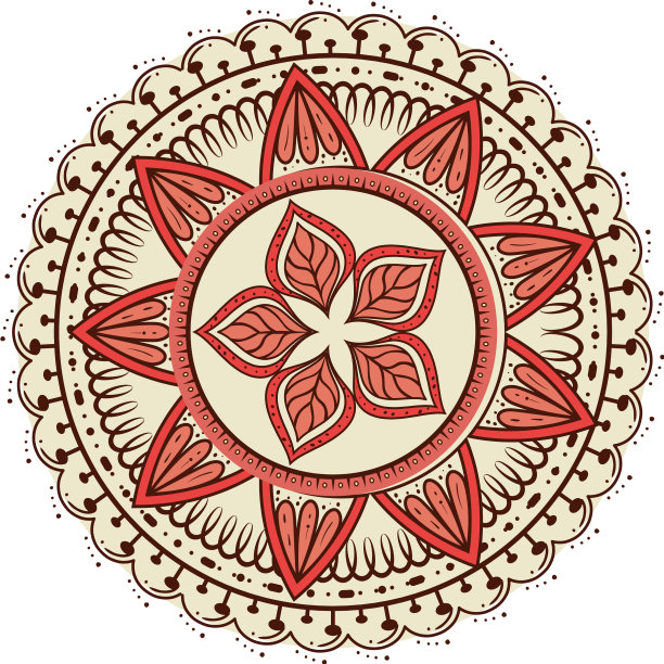 五彩缤纷的圆形曼荼罗图片下载