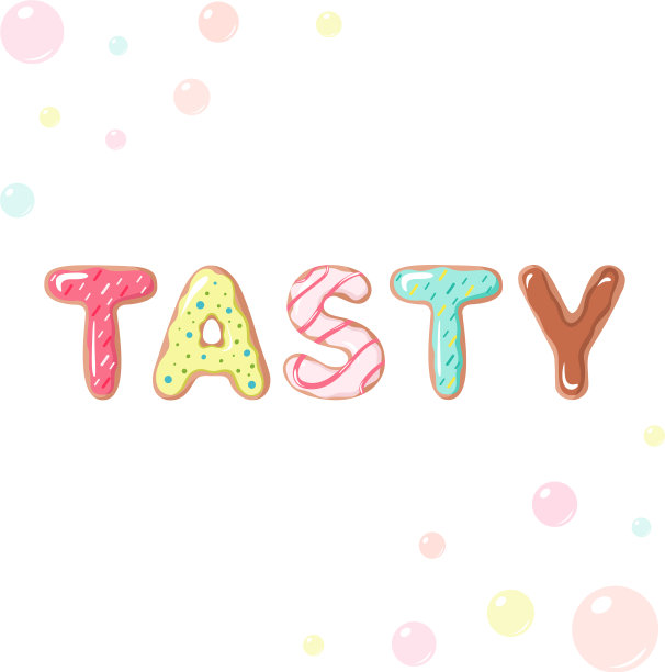 白色背景上的甜甜圈字体图片下载