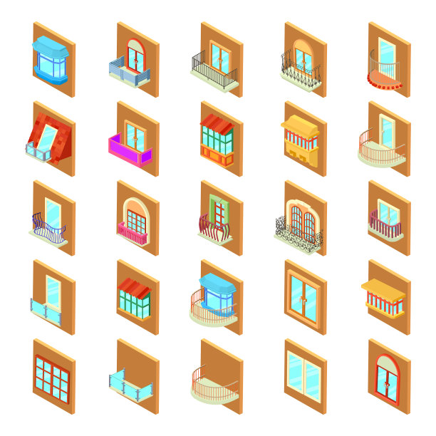 窗口图标设置等距样式图片下载