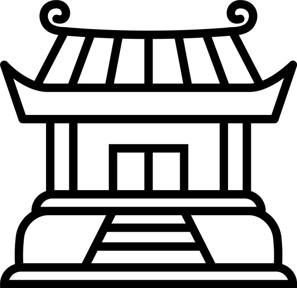 佛教寺庙的图标轮廓风格图片下载