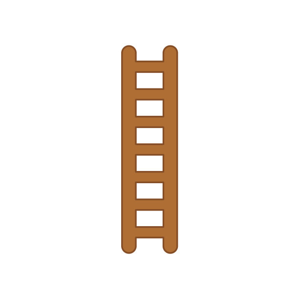 平面设计风格木梯图标上的白色图片下载