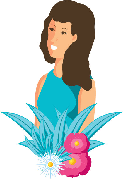 孤立的女性设计图标插图图片下载