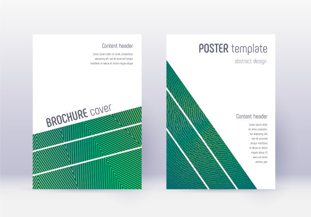 几何封面设计模板集绿色抽象图片下载