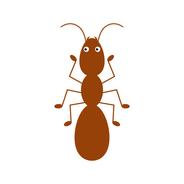 可爱的卡通小红蚂蚁孤立在一个白色图片下载