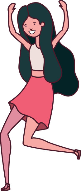 在白色背景下跳舞的女人图片下载