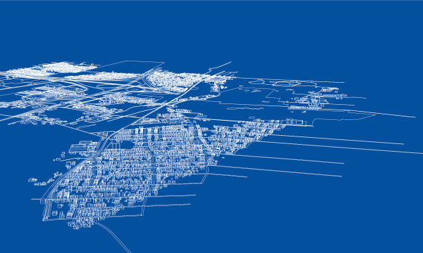 勾勒城市概念线框风格图片下载