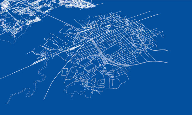 勾勒城市概念线框风格图片下载